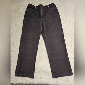 St John Sport Marie Gray Brown Gold Loop Pant 12 Quiet Luxury